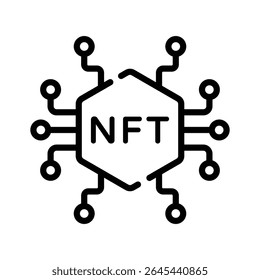 A captivating outline icon of nft digital artwork