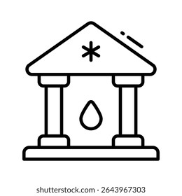 A captivating outline icon representing blood bank donation center