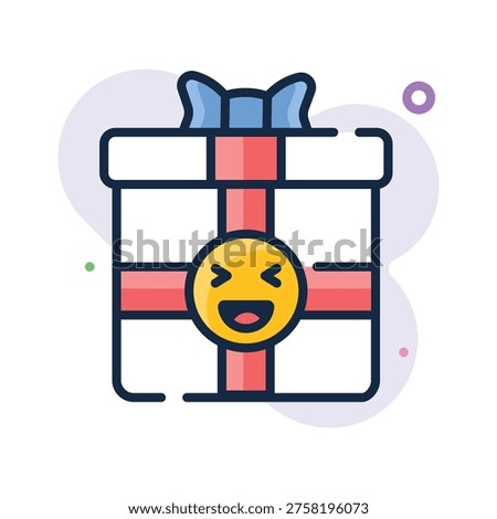 A captivating outline icon representing gift box surprise present