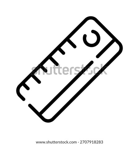 A captivating outline icon showing standard measuring ruler scale