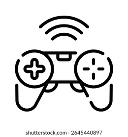 Um ícone de contorno cativante de dispositivo gamepad inteligente