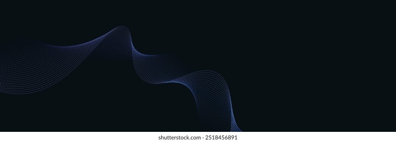 Captivating Particle Flowing Wave Design in Deep and Vibrant Tones, Ideal for Sophisticated Tech Backgrounds and Dynamic Digital Art, Perfect for Enhancing Modern Websites and Futuristic design