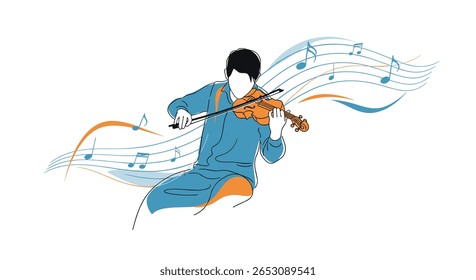 Captivating Performance of a Talented Violinist Serenading the Audience with Beautiful Melodies and Artistic Flair