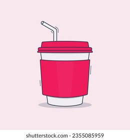 A captivating pink drink cup vector
