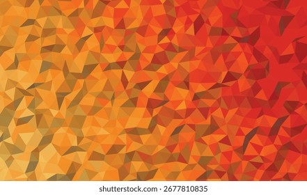 Captivating polygonal mosaic that transitions from a lighter orange hue to a deeper, rich red, offering a modern and visually stimulating backdrop with its geometric design.