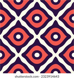 Captivating pop art inspired pattern combining vibrant purple and red tones with dynamic circles, resulting in detailed and abstract geometric design that demands attention.