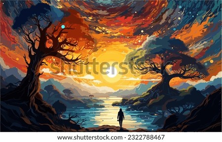 A captivating portrayal of a troubled mind seeking solace amidst nature s beauty
