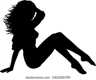 "Captivating Pose Silhouette: Seductive Woman in Vector Clipart"
"Seductive Silhouette Woman: Vector Clipart in a Captivating Pose"