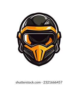 A captivating and powerful motocross logo helmet vector clip art illustration, with bold colors and bold lines, guaranteed to make a statement and leave an impact