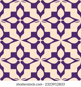 Captivating purple and white aizome pattern adorning serene white background, resembling mesmerizing fractal muqarnas design.