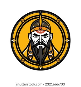 A captivating and regal Viking head vector clip art illustration, showcasing a majestic presence and a sense of honor, suitable for book covers, gaming logos, and historical presentations