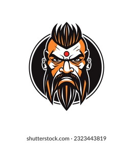 A captivating and regal Viking head vector clip art illustration, showcasing a majestic presence and a sense of honor, suitable for book covers, gaming logos, and historical presentations