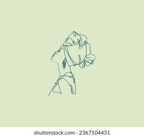 Simplicidad cautivadora: Descubre nuestro dibujo de una sola línea de una niña africana. Arte que dice mucho.