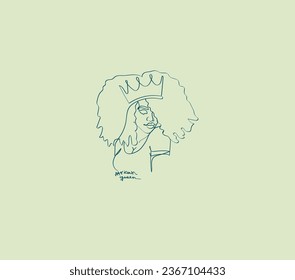 Simplicidad cautivadora: Descubre nuestro dibujo de una sola línea de una niña africana. Arte que dice mucho.