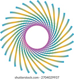 Un diseño en espiral cautivador con una mezcla armoniosa de azul, amarillo y púrpura, creando un patrón abstracto visualmente impresionante y dinámico. Esta obra de arte es perfecta para fondos.