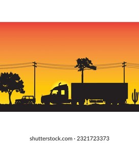 Captivating sunset silhouette illustrations exuding elegance and modernity. These artistic creations, against the backdrop of a setting sun.