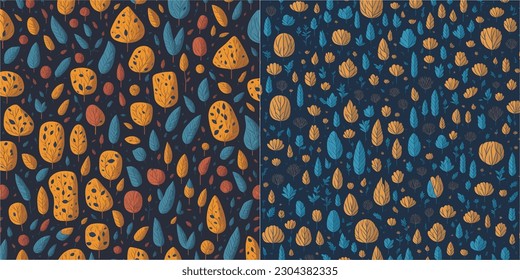 A captivating tree pattern vector background features an enchanting array of intricately designed trees, with branches spreading elegantly and leaves adorning the design, creating a harmonious and nat