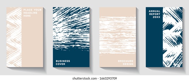 Captante portada abstracta de moda. Informe anual.  Diseño del folleto abstracto. Patrón simple. Promoción de volantes.  Tapa de presentación. 