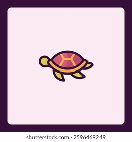 Captivating turtle icon art, showcasing adorable design and vibrant color scheme