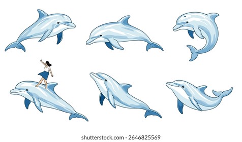 Captivating Underwater Ballet Showcasing Graceful Marine Mammals Performing Acrobatic Feats Amidst Sparkling Oceanic Waters