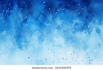 A captivating vector depiction showcases a night sky filled with countless stars against a backdrop of deep blue tones. The artwork evokes feelings of calmness and tranquility, perfect for any space