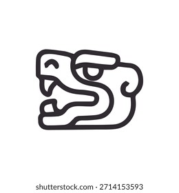 Captivating vector illustration of an ancient Mesoamerican stylized head glyph reflecting rich cultural heritage and historical symbolism.
