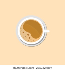A captivating vector illustration of a cup of coffee, with its distinctive aroma wafting through, inviting a warm and relaxing moment