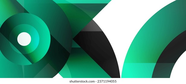 Ilustración vectorial cautivadora - fondo geométrico, minimalista, abstracto adornado con círculos y triángulos para papel tapiz, banner, fondo, página de aterrizaje, arte mural, invitación, impresiones, afiches
