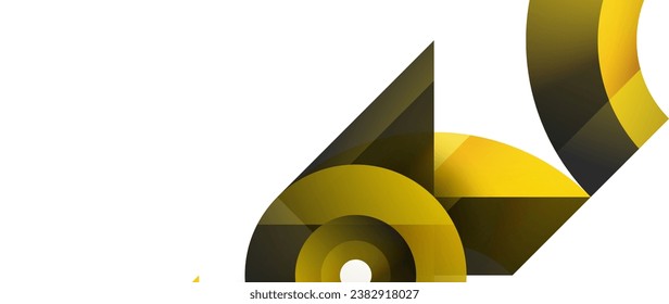 Ilustración vectorial cautivadora - fondo geométrico, minimalista, abstracto adornado con círculos y triángulos para papel tapiz, banner, fondo, página de aterrizaje, arte mural, invitación, impresiones, afiches