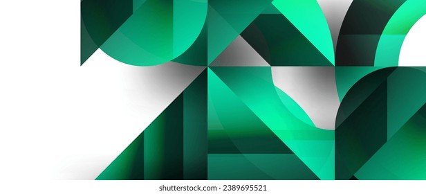 Ilustración vectorial cautivadora - fondo geométrico, minimalista, abstracto adornado con círculos y triángulos para papel tapiz, banner, fondo, página de aterrizaje, arte mural, invitación, impresiones, afiches