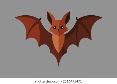 A captivating vector illustration of a wonderful flying fox in flight, showcasing its majestic wingspan and unique features, perfect for digital art projects, wildlife themes, and nature enthusiasts.