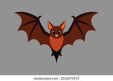 A captivating vector illustration of a wonderful flying fox in flight, showcasing its majestic wingspan and unique features, perfect for digital art projects, wildlife themes, and nature enthusiasts.