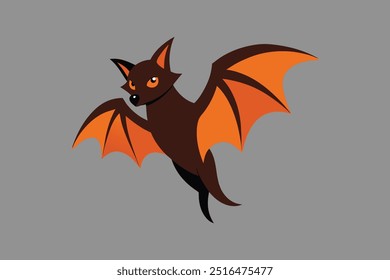 A captivating vector illustration of a wonderful flying fox in flight, showcasing its majestic wingspan and unique features, perfect for digital art projects, wildlife themes, and nature enthusiasts.