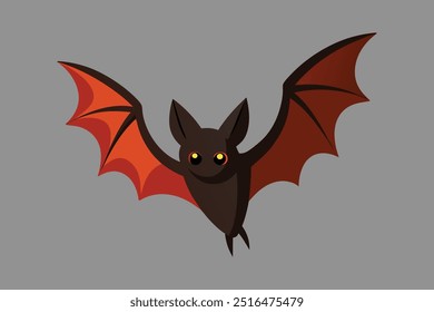 A captivating vector illustration of a wonderful flying fox in flight, showcasing its majestic wingspan and unique features, perfect for digital art projects, wildlife themes, and nature enthusiasts.