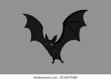 A captivating vector illustration of a wonderful flying fox in flight, showcasing its majestic wingspan and unique features, perfect for digital art projects, wildlife themes, and nature enthusiasts.