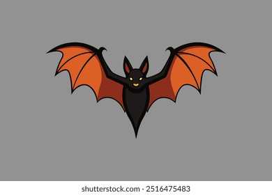 A captivating vector illustration of a wonderful flying fox in flight, showcasing its majestic wingspan and unique features, perfect for digital art projects, wildlife themes, and nature enthusiasts.