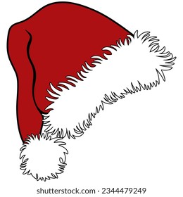 Captivating vector Santa hat design, a delightful emblem of holiday happiness and Yuletide magic