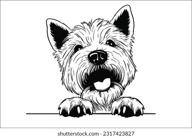 Cautivador de Perro Terrier de las Tierras Altas del Oeste con curiosidad y alegría - Archivo vectorial EPS de alta calidad para uso comercial y proyectos de diseño gráfico, perfecto para impresión, medios digitales y mercadería