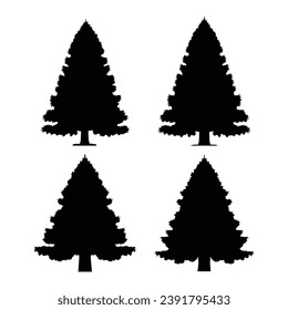 Eine faszinierende Wildnislandschaft, die mit künstlerischer Präzision in der Silhouette des Vektorkiefernbaumes illustriert wurde
