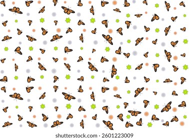 A captivating yellow butterfly pattern with detailed motifs, beautifully combined with a bright white background. Perfect design for an elegant and cheerful touch to your various creative projects