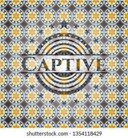 Captive arabesque style emblem. arabic decoration.