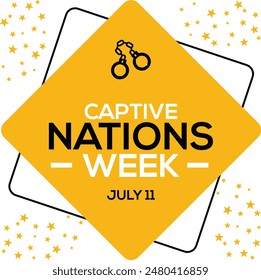 Captive Nations Week background template. Holiday concept. Captive Nations Week background, banner, placard, card, and poster design template with text inscription and standard color. Vector EPS 10.