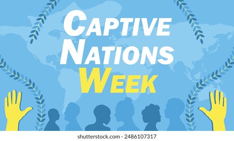 Captive Nations Week vector banner design illustration.