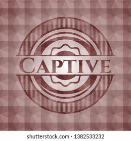 Captive red geometric emblem. Seamless.