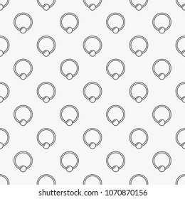 Captive ring minimal seamless pattern. Vector piercing jewelry simple background