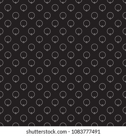 Captive ring vector dark seamless pattern. Body piercing jewelry concept background