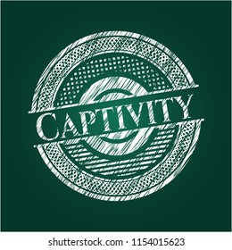 Captivity chalkboard emblem on black board