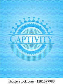 Captivity water representation style emblem.