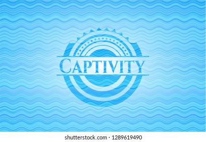 Captivity water wave concept style emblem.
