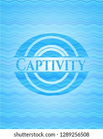 Captivity water wave representation emblem background.